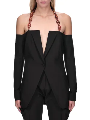 Chain Detail Blazer (COP-V27106-BLACK)