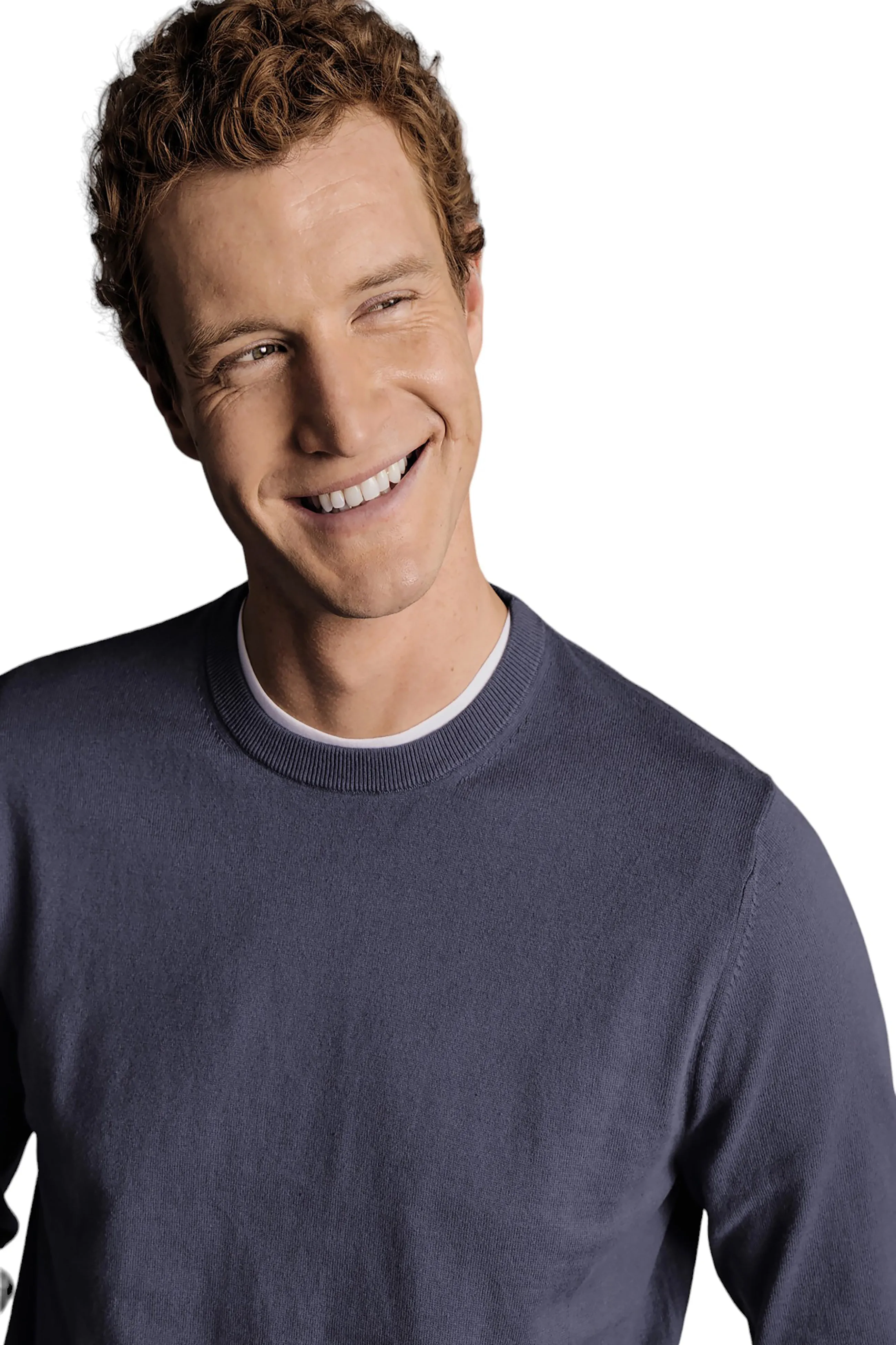 Charles Tyrwhitt Men's Combed Cotton Crew Neck Sweater