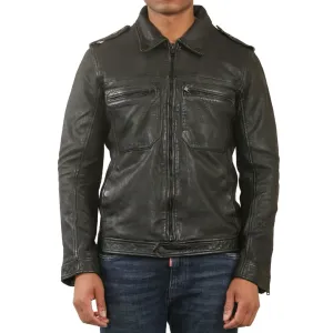 Classic Leather Shirt Jacket
