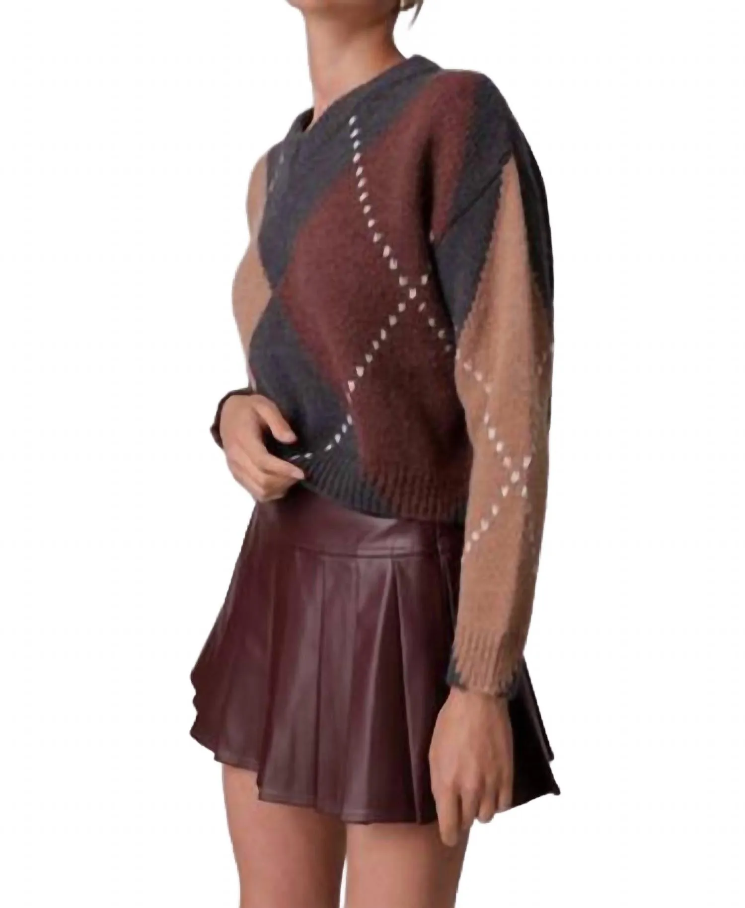 Cole Sweater In Charcoal Grey/multi