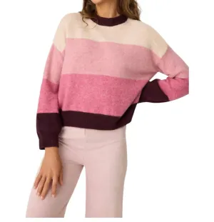 Color Block Sweater In Plum