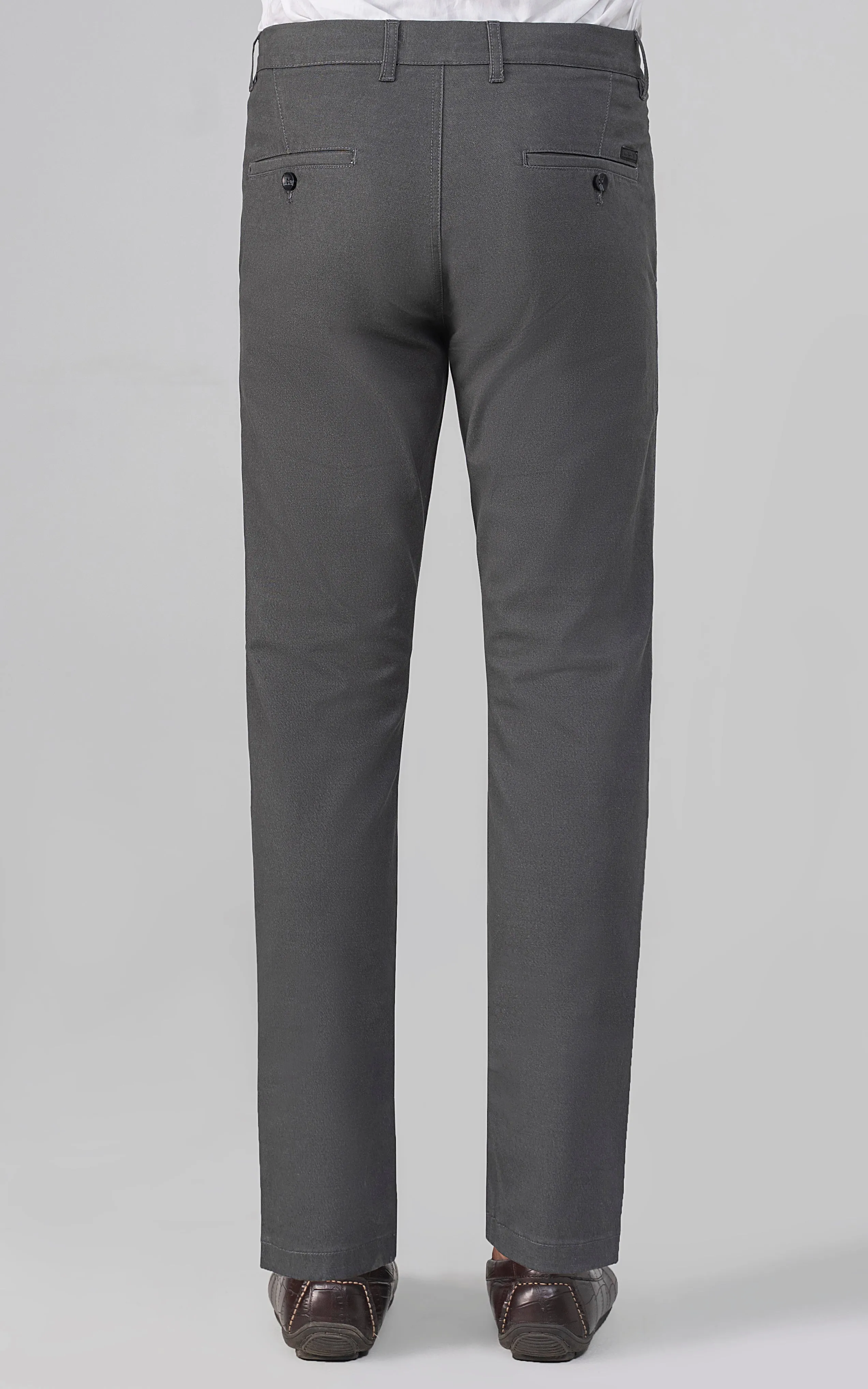 COLORED DENIM SMART FIT CASUAL PANT GREY