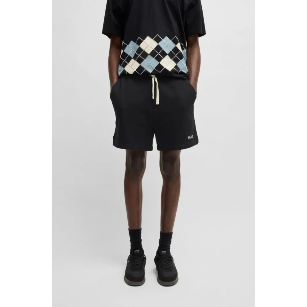 Cotton-terry shorts with contrast logo