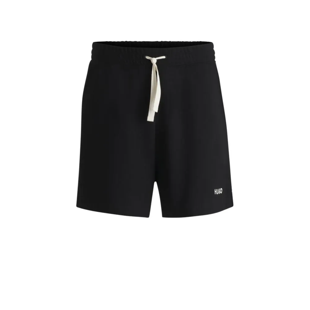 Cotton-terry shorts with contrast logo