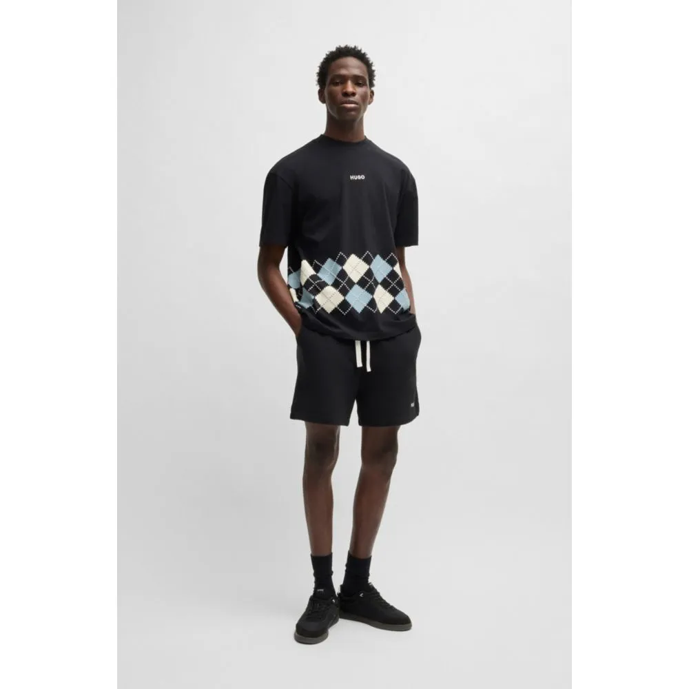Cotton-terry shorts with contrast logo