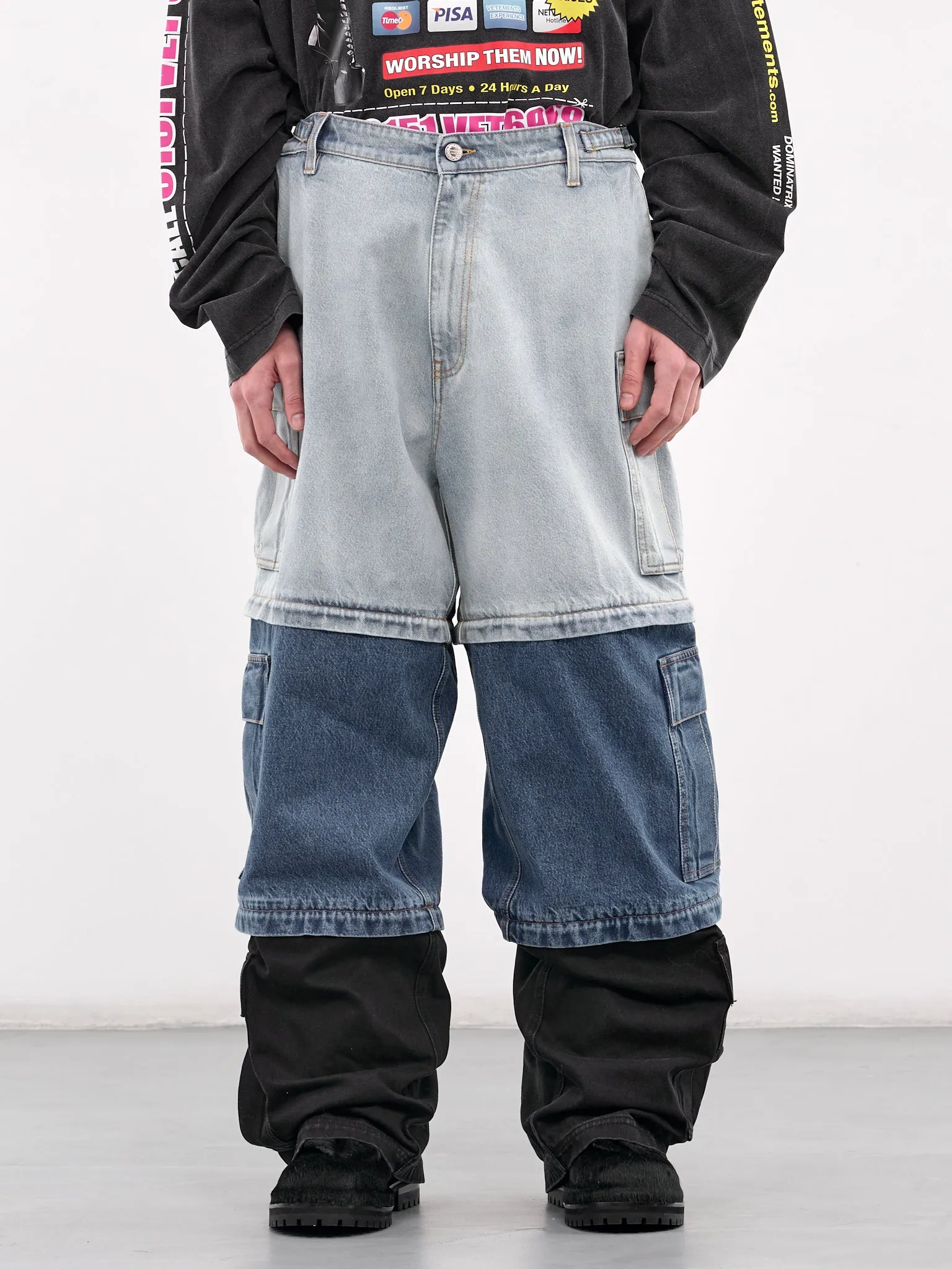 Deconstructed Triple Cargo Pants (UA66PA510N-DENIM)