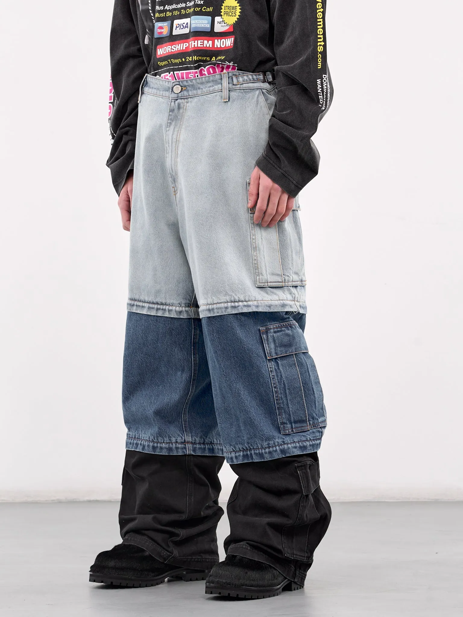 Deconstructed Triple Cargo Pants (UA66PA510N-DENIM)