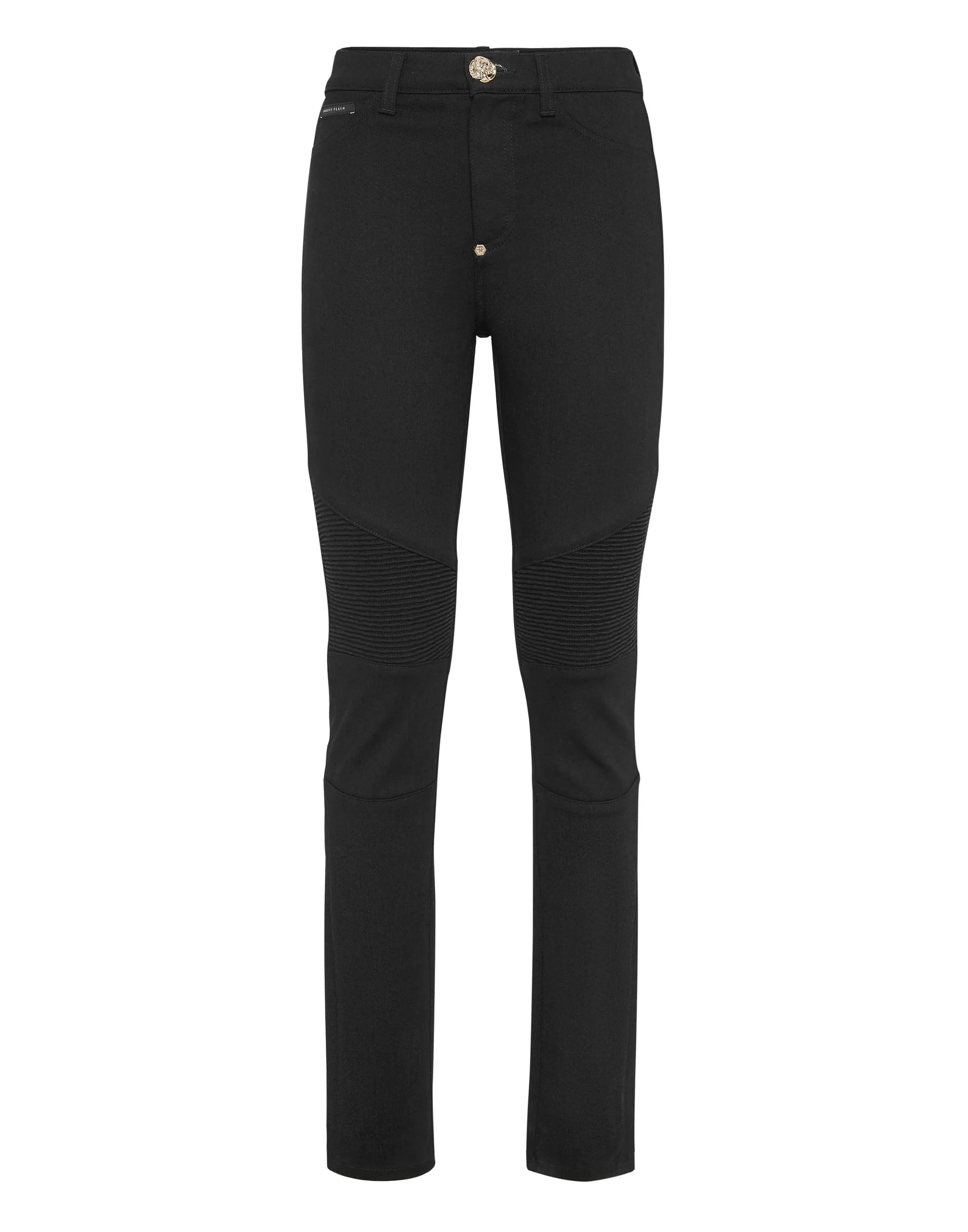 Denim Trousers High Waist Biker