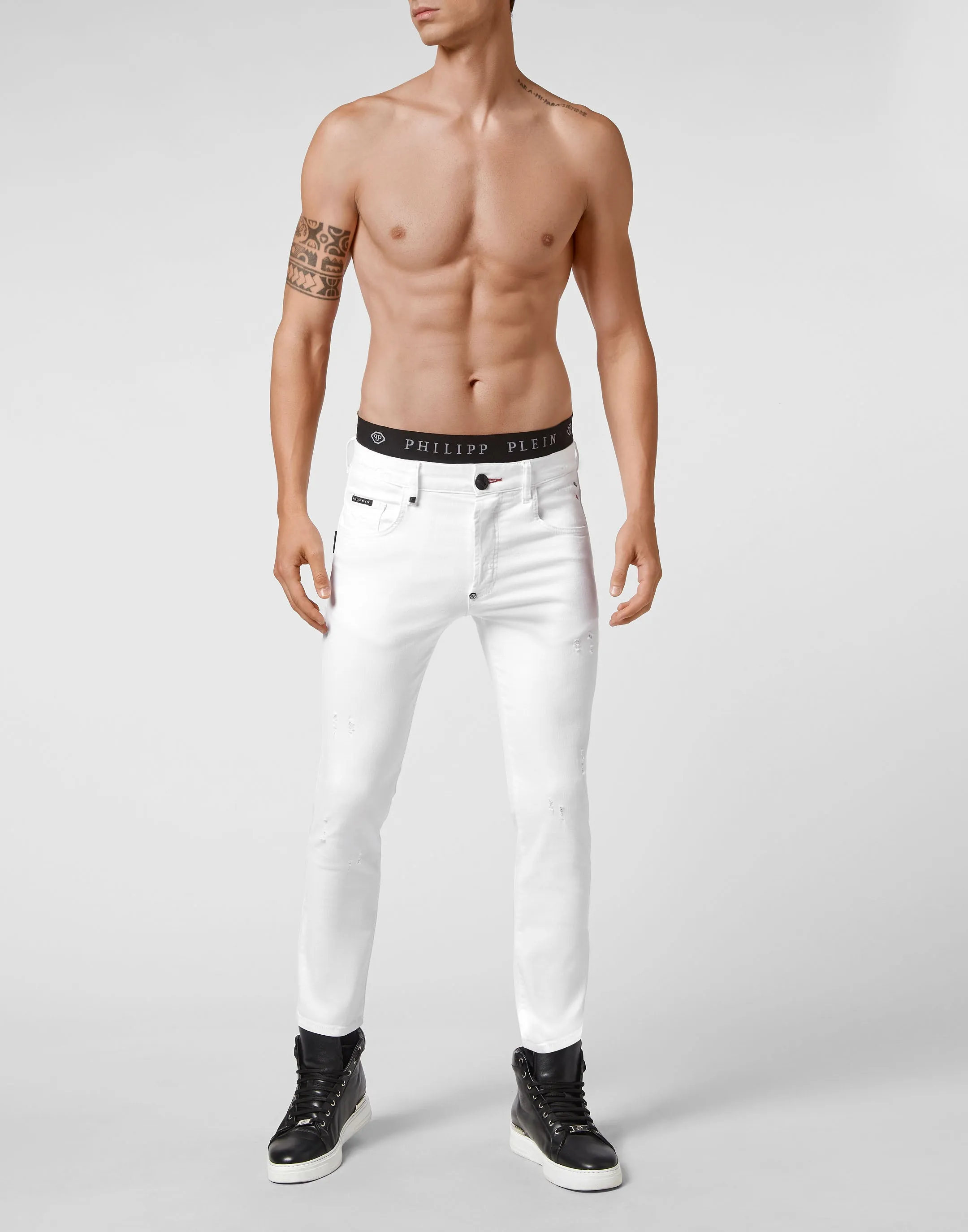 Denim Trousers Skinny Destroyed Iconic Plein