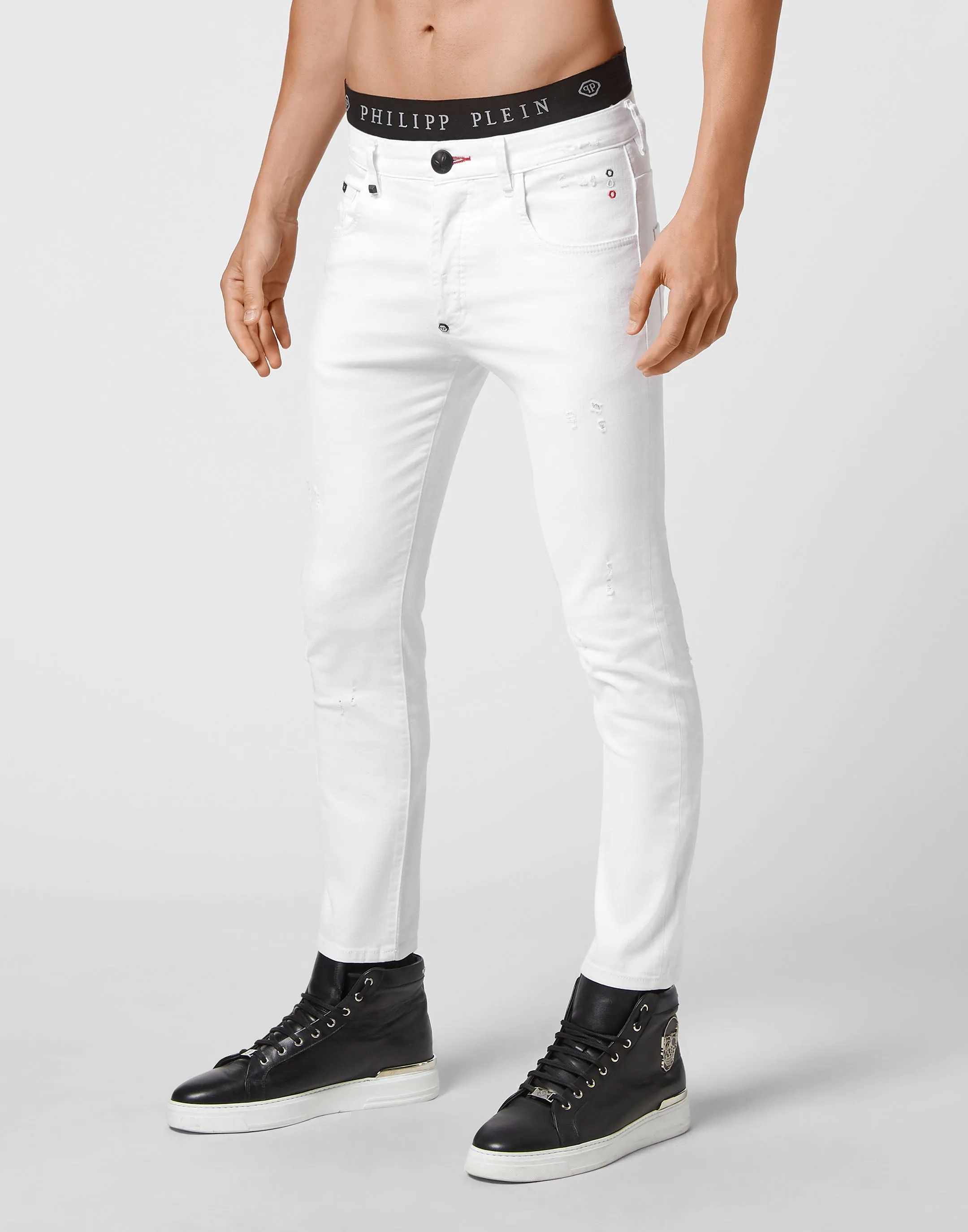 Denim Trousers Skinny Destroyed Iconic Plein