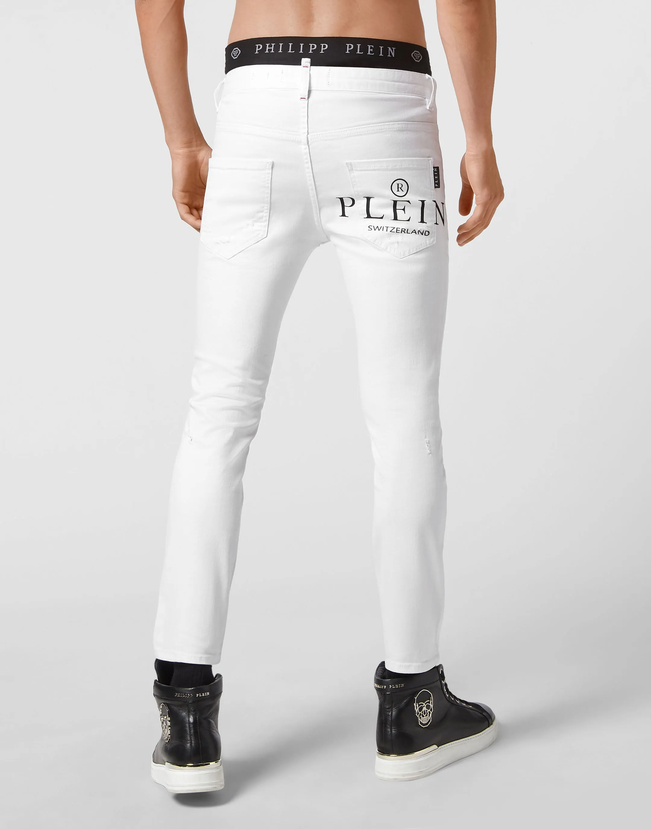 Denim Trousers Skinny Destroyed Iconic Plein