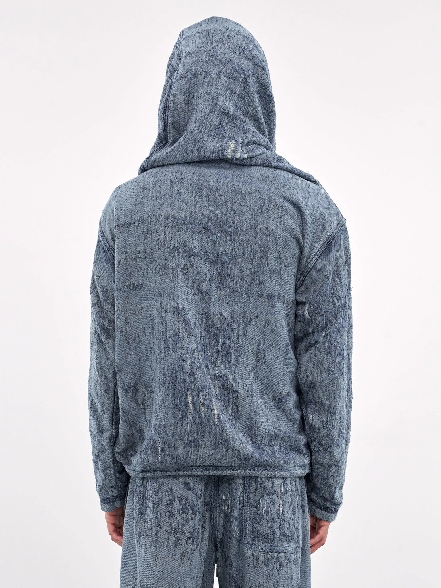Distressed Hooded Sweater (A18935-068RQ-BLUE)