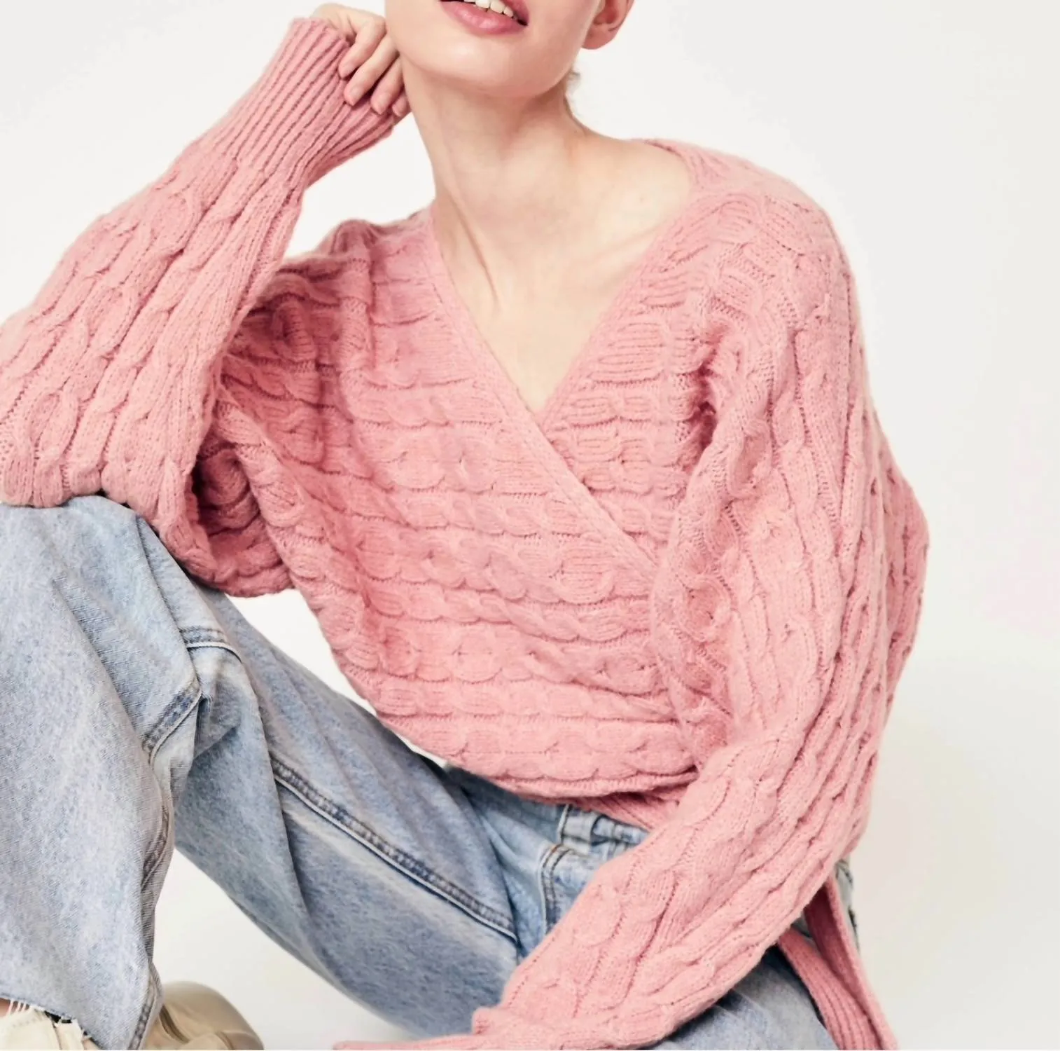 Donati Wrap Sweater In Bapi (Pink)