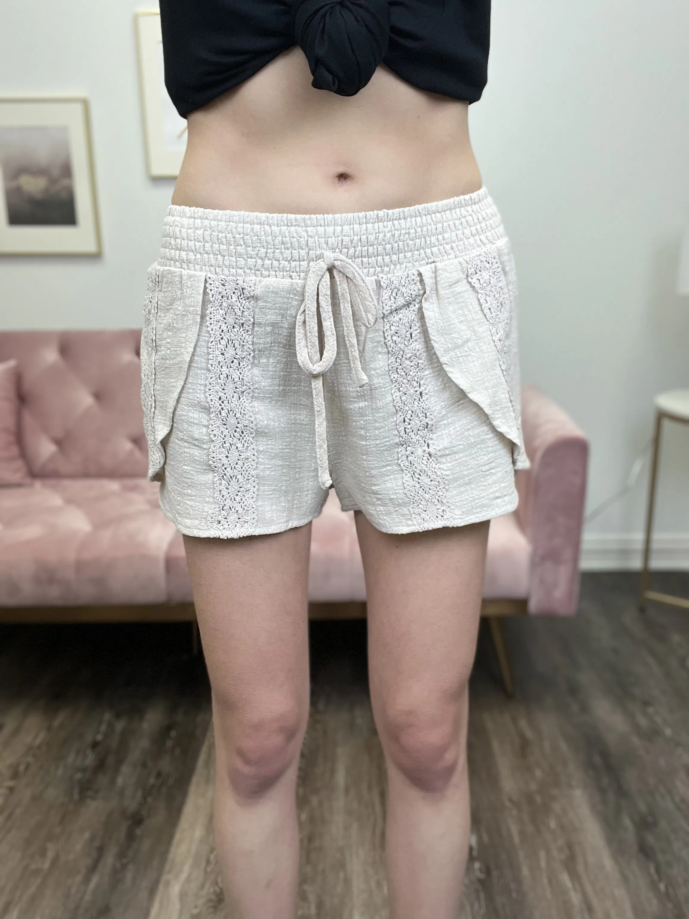 Don't Be Shy Women's Lightweight Crochet Shorts