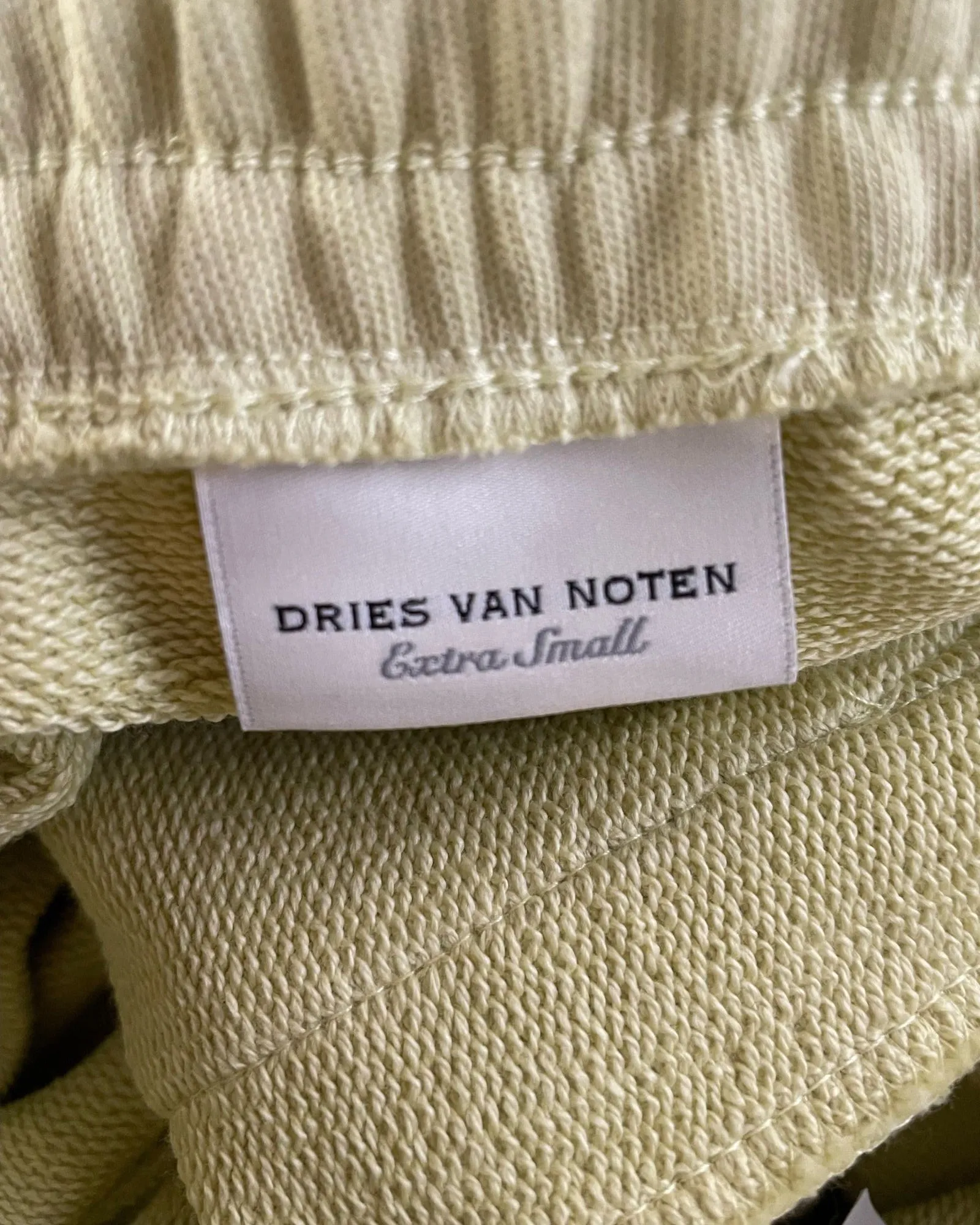 Dries Van Noted Drawstring Sweat Pants in Yellow Wool