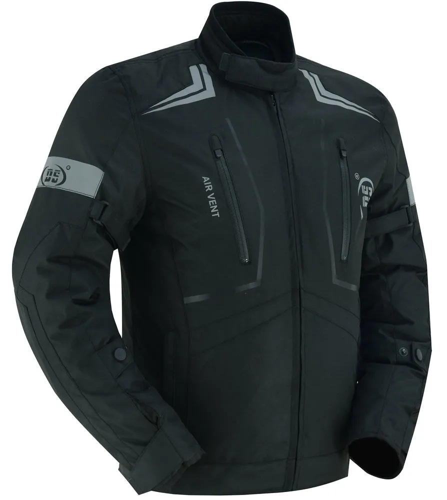 DS Flight Wings - Mens Textile Motorcycle Jacket - Black