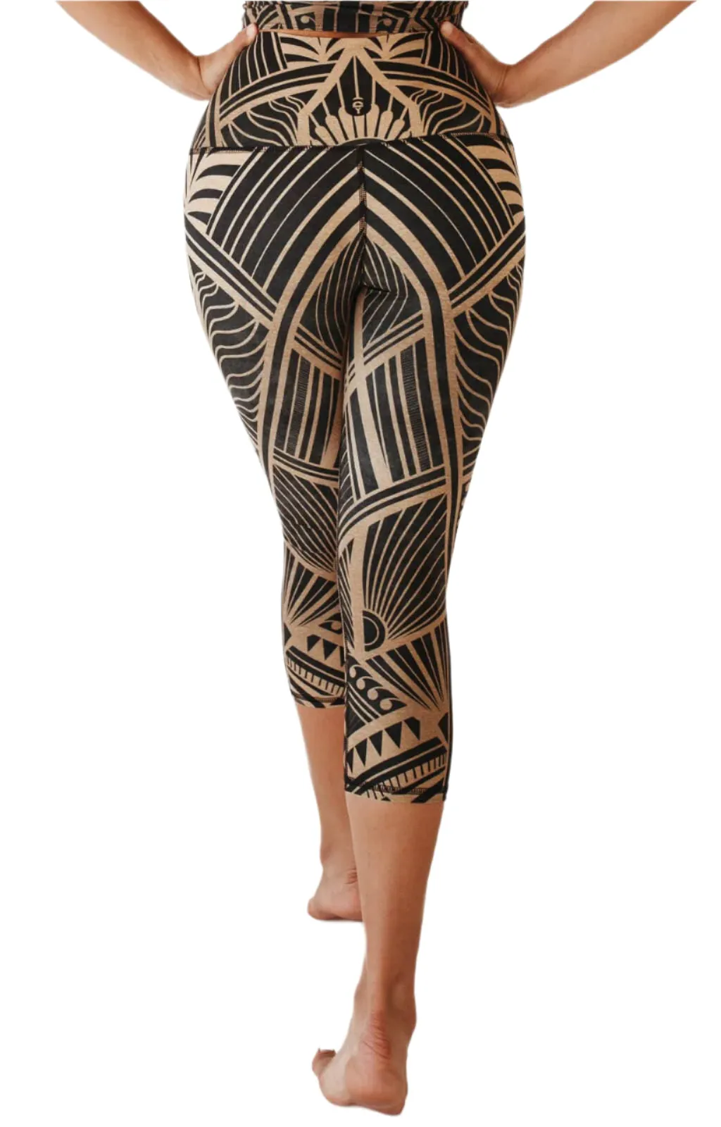 Elegant Empire Printed Yoga Crops by Yoga Democracy
