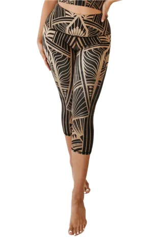 Elegant Empire Printed Yoga Crops by Yoga Democracy