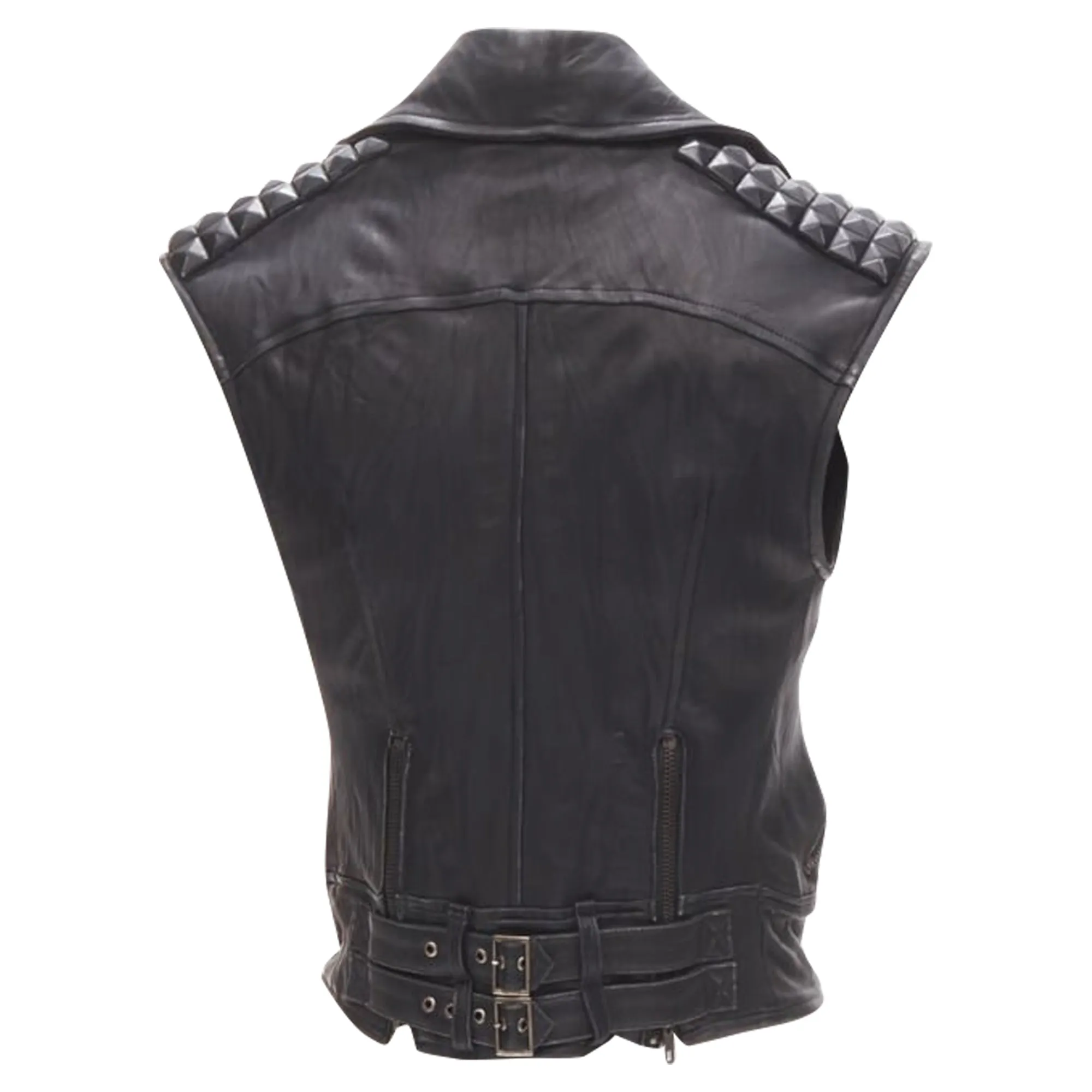 Elizabeth and James leather wrapped square stud vest jacket