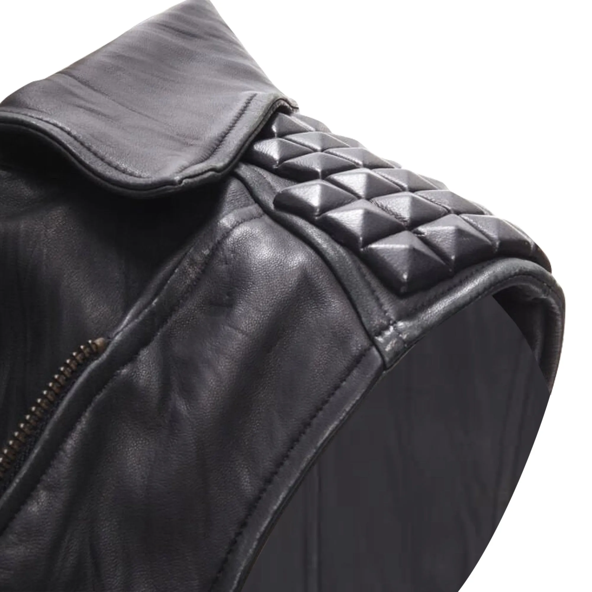 Elizabeth and James leather wrapped square stud vest jacket