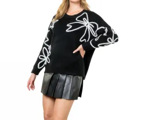 Embroidered Sweater In Black