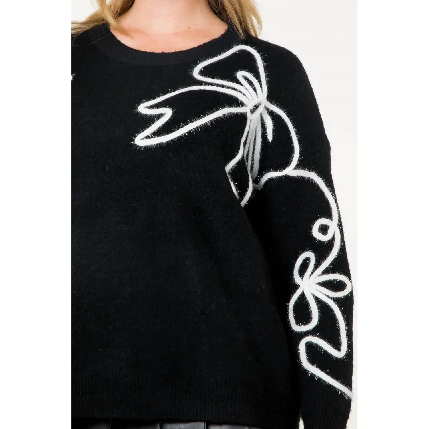 Embroidered Sweater In Black
