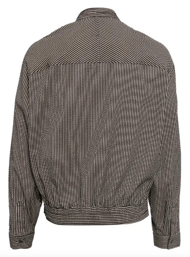 Emporio Armani  striped bomber jacket