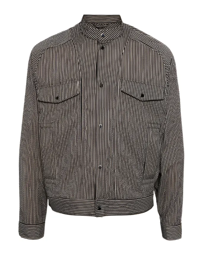Emporio Armani  striped bomber jacket