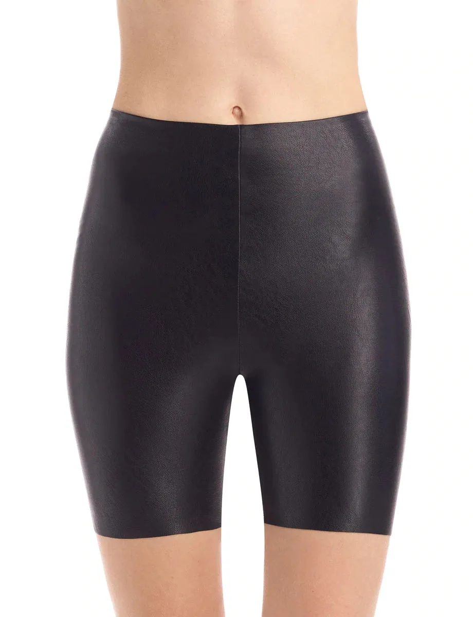 Faux Leather Bike Short