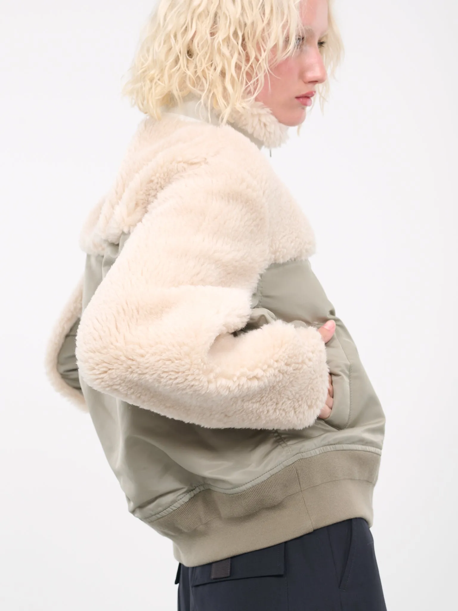 Faux Shearling Blouson (07012-526-KHAKI-ECRU)