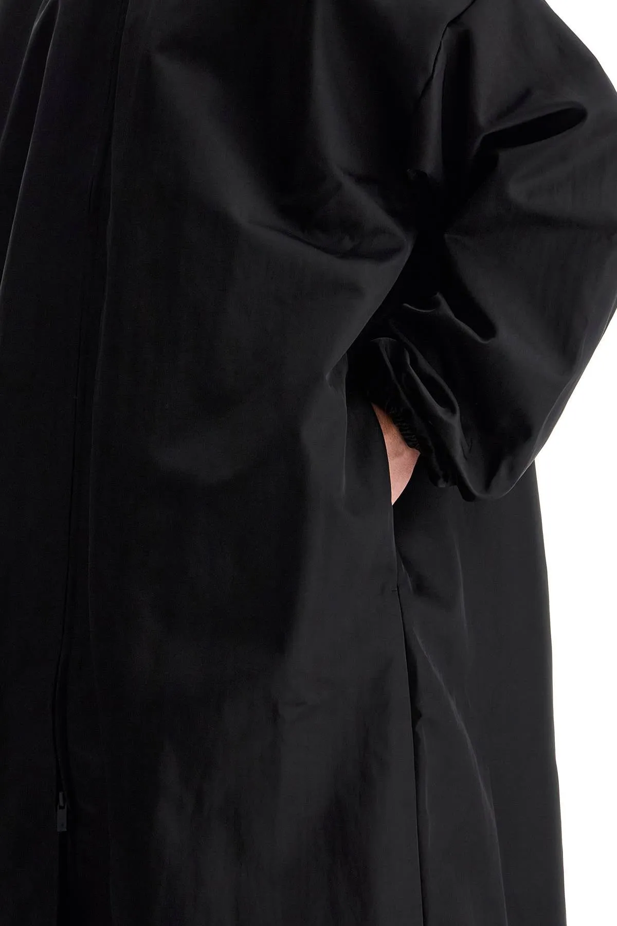 Fear Of God Essentials Men's Long Nylon Jacket With Logo Patch.