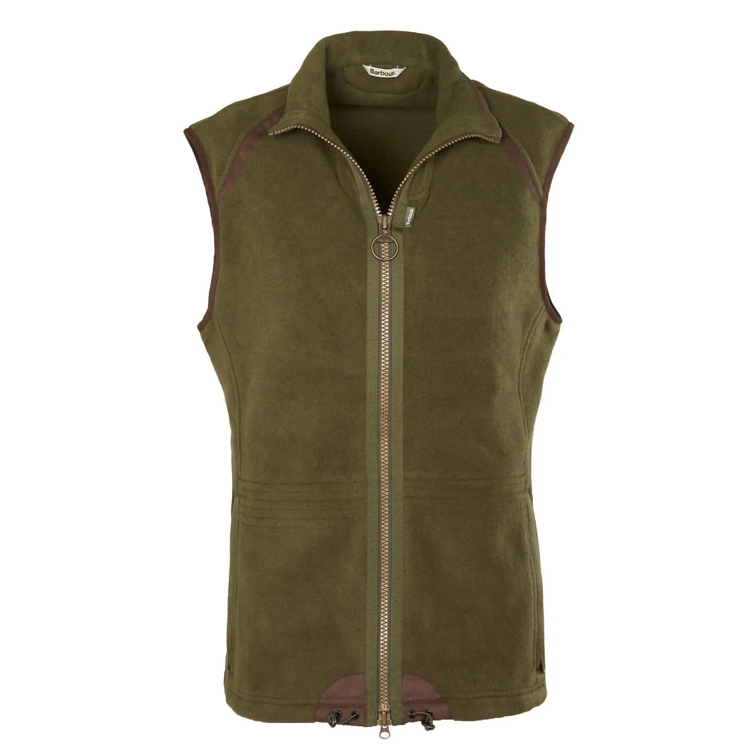 Fleece Zip Vest In Olive