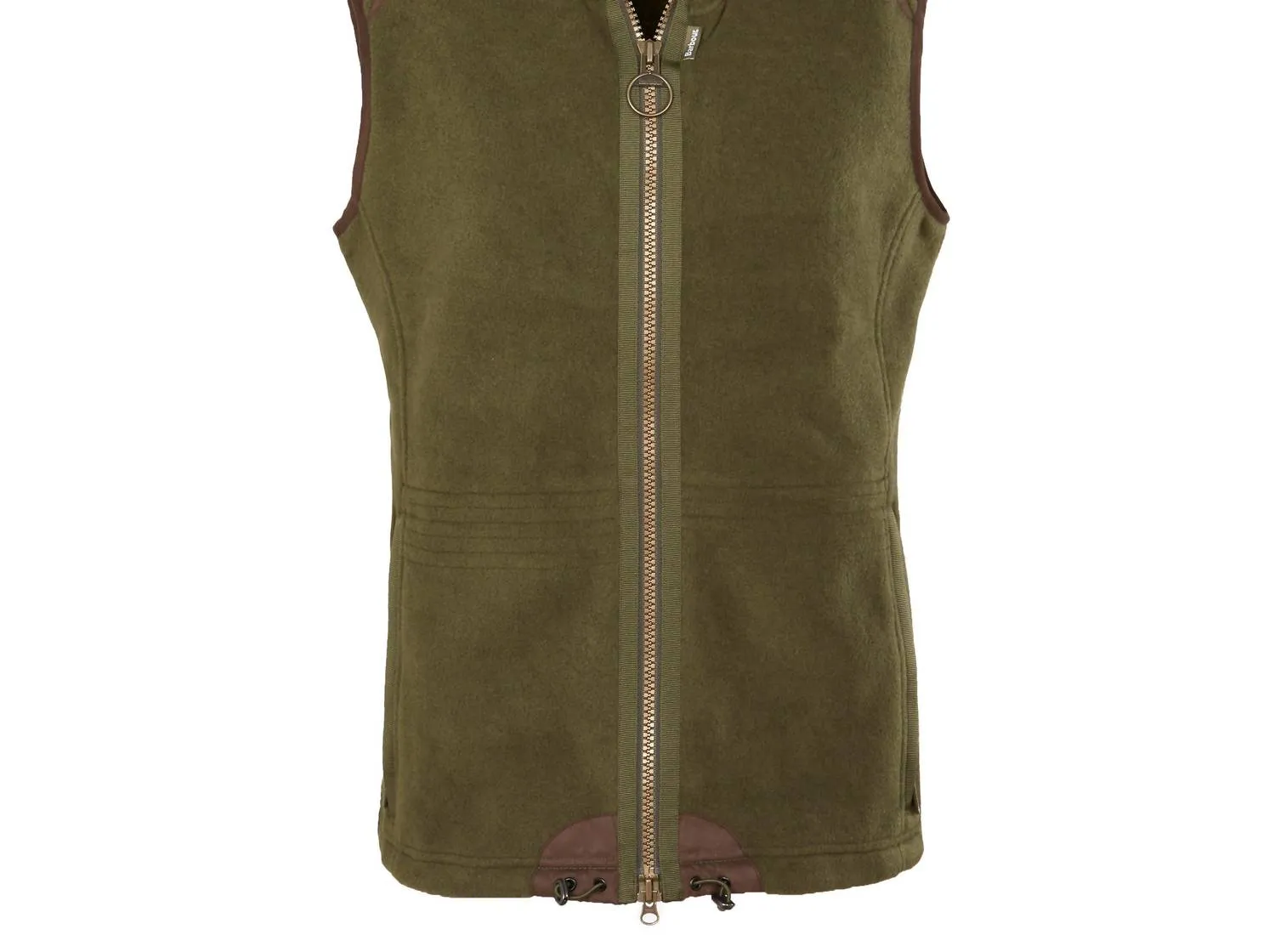Fleece Zip Vest In Olive