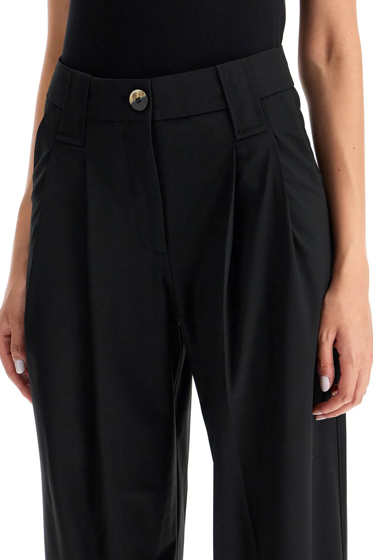 Ganni Women's Double Pleat Fluid Trousers