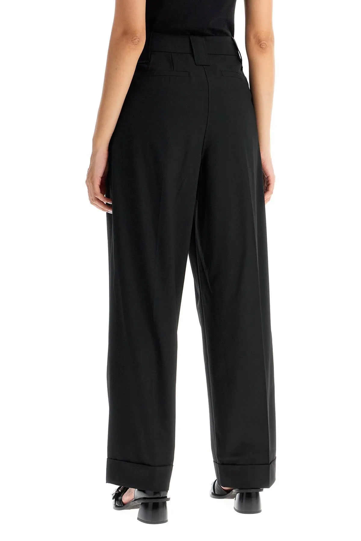 Ganni Women's Double Pleat Fluid Trousers