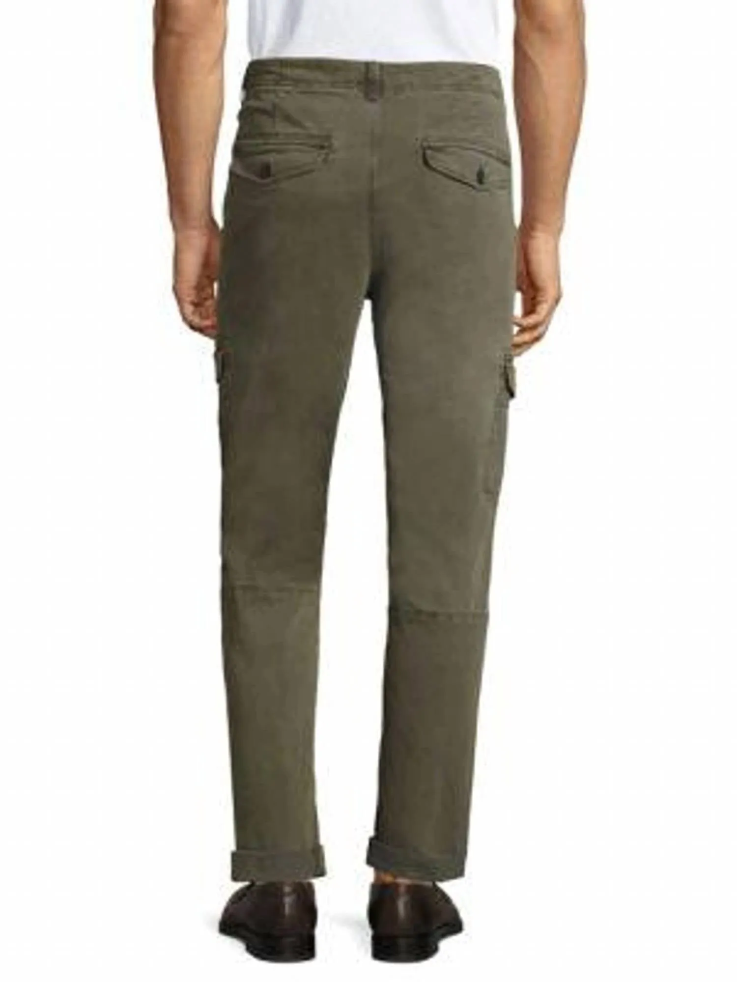 Garment Dyed Twill Regular Fit Cargo Pants In Olive
