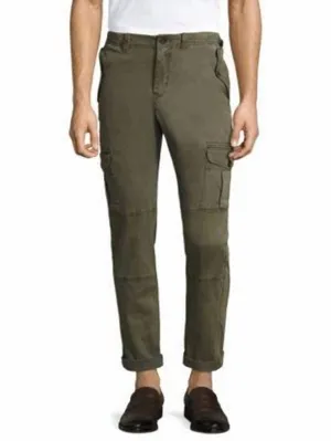 Garment Dyed Twill Regular Fit Cargo Pants In Olive