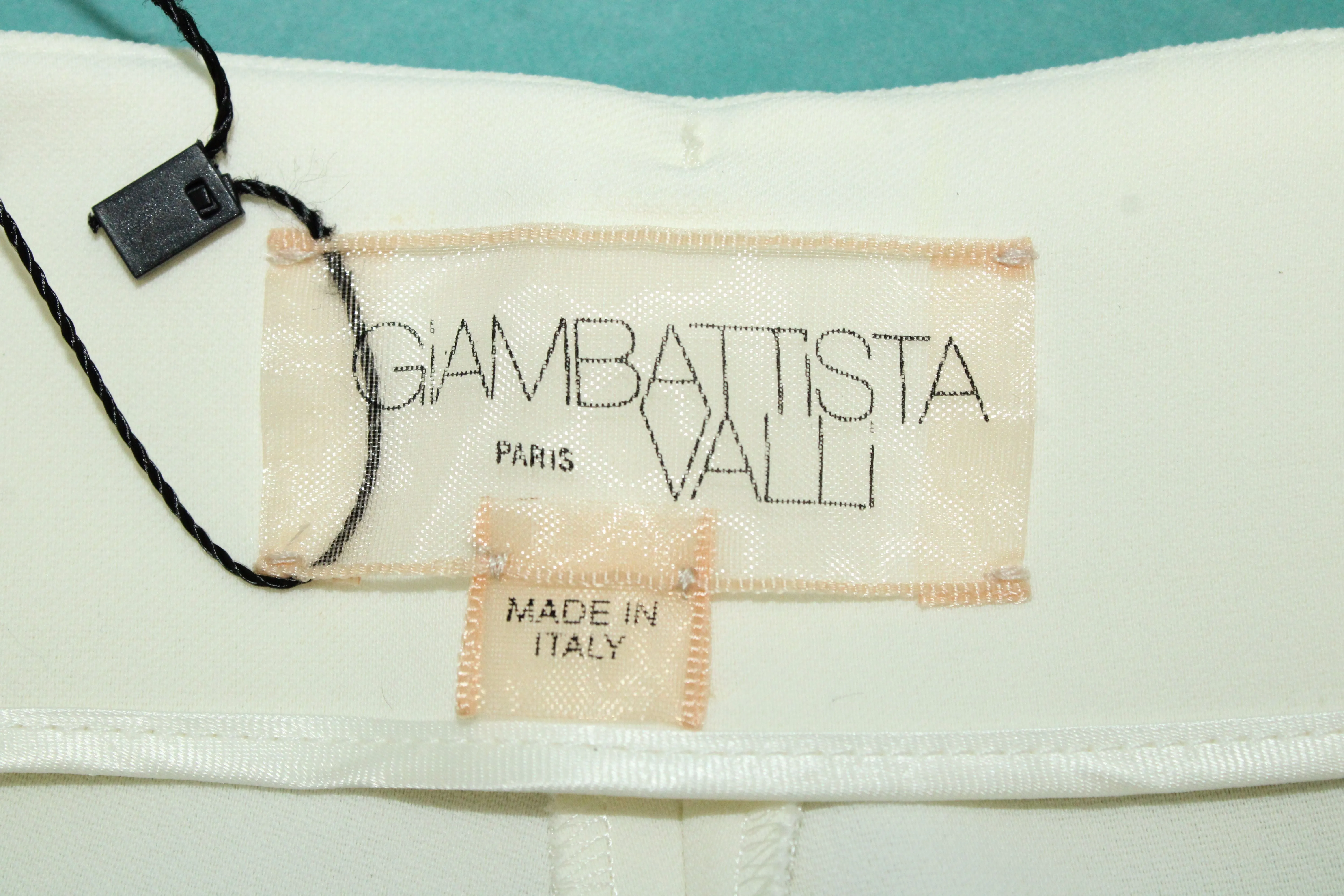 Giambattista Valli Straight Leg Pants in Ecru Cotton