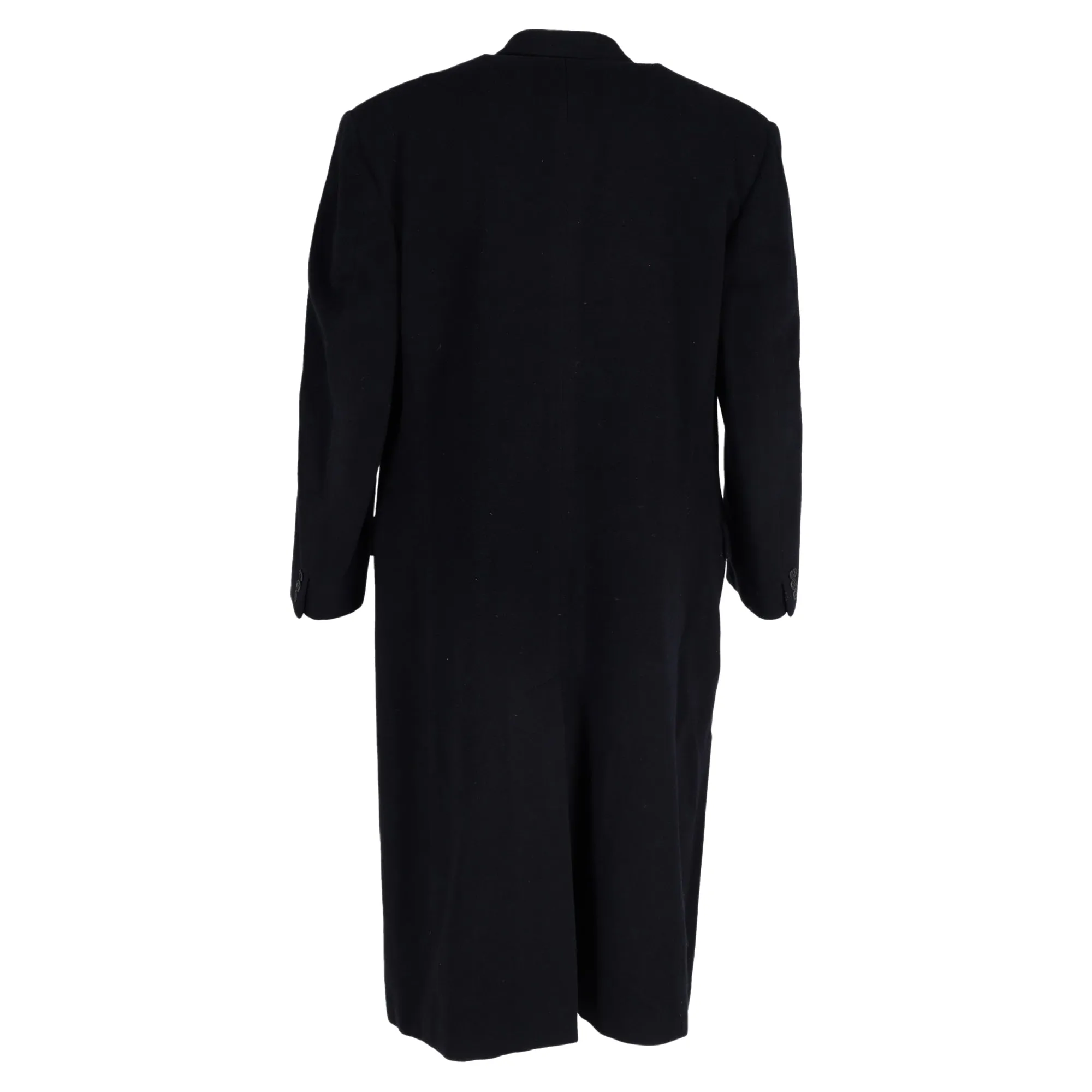 Giorgio Armani Double-Breasted Overcoat in Navy Blue Wool