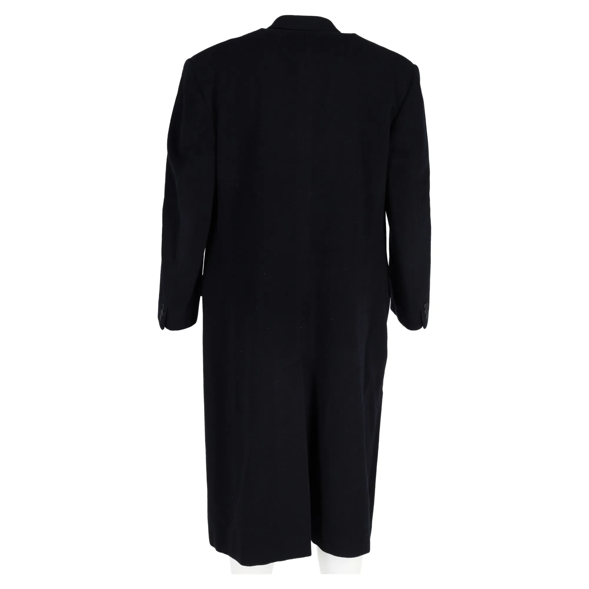 Giorgio Armani Double-Breasted Overcoat in Navy Blue Wool