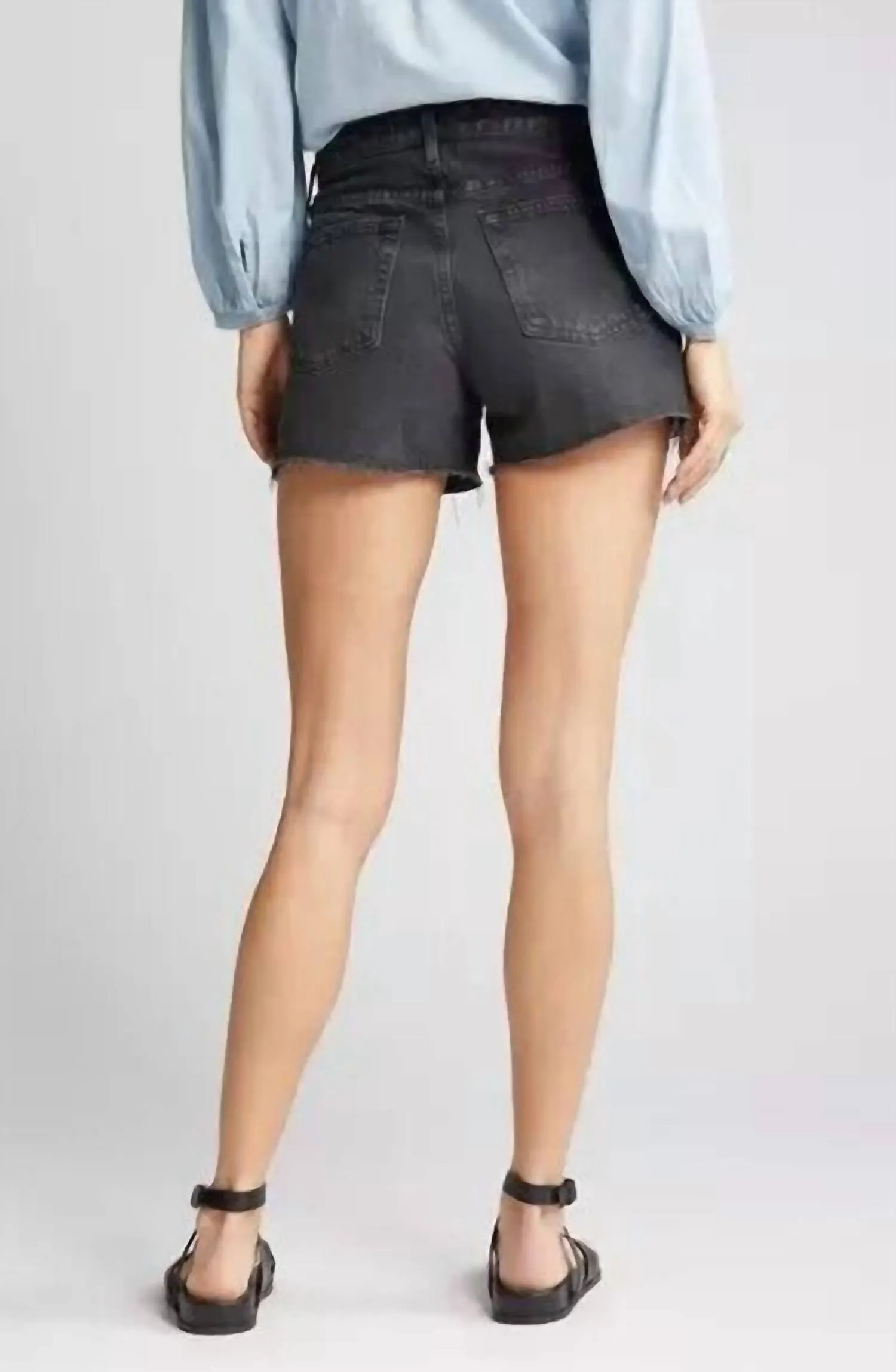 Hailey Cut-Off Ex Boyfriend Raw Hem Short In Black