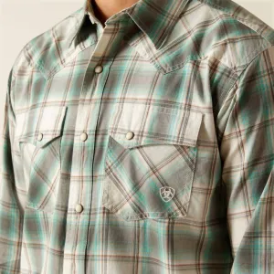 Hansai Retro Snap Long Sleeve Shirt In Egret