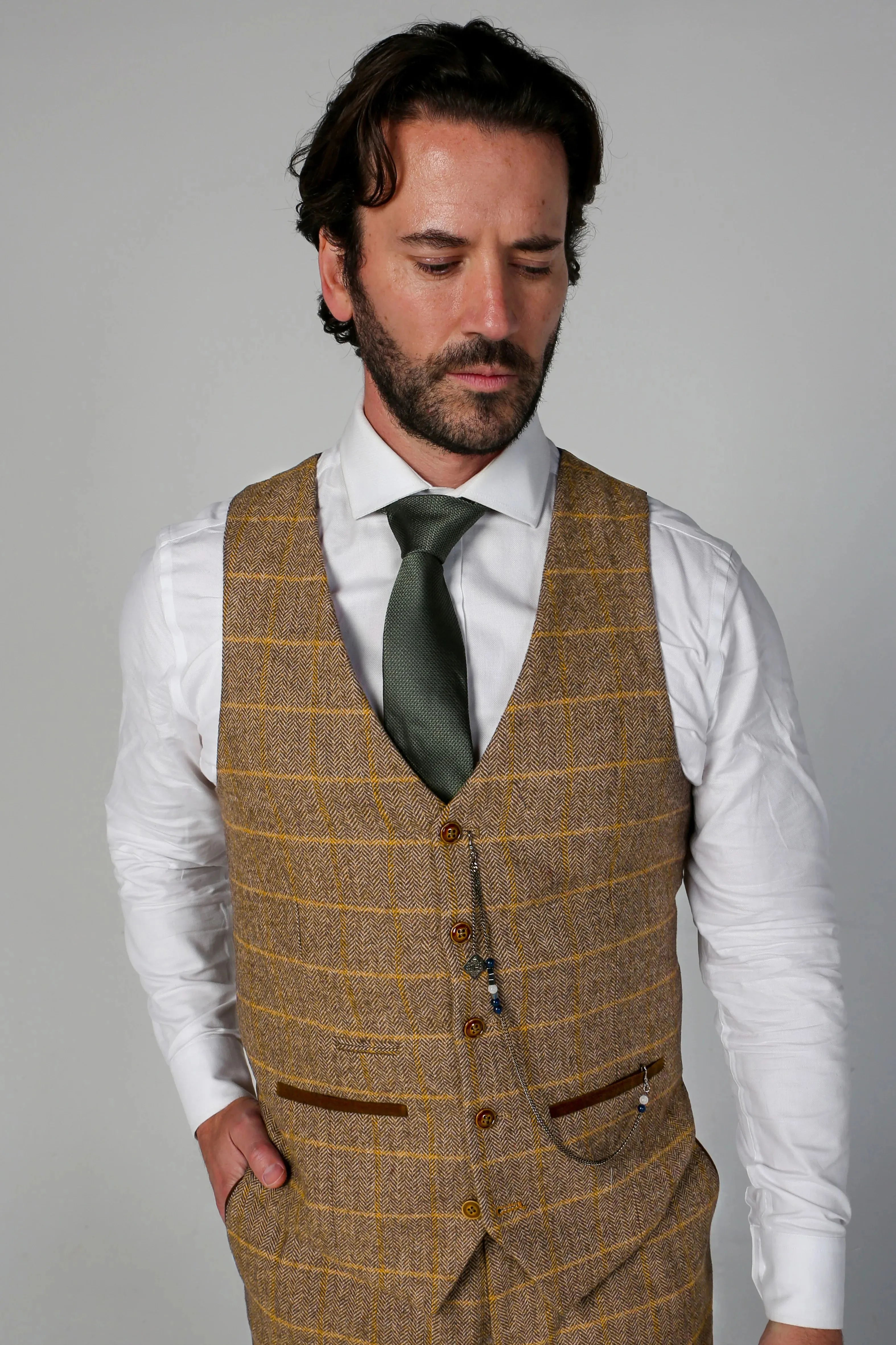 Harris Tweed Brown Waistcoat