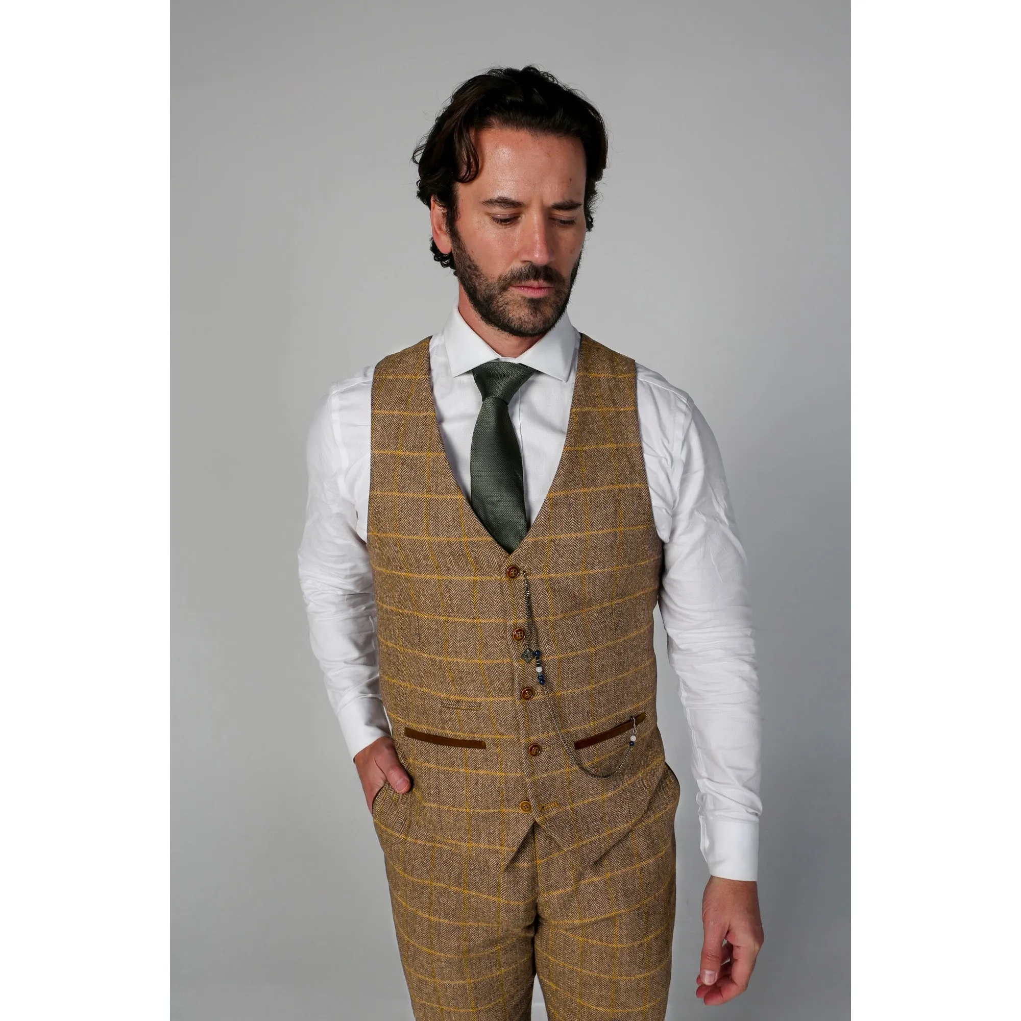 Harris Tweed Brown Waistcoat