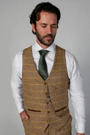 Harris Tweed Brown Waistcoat