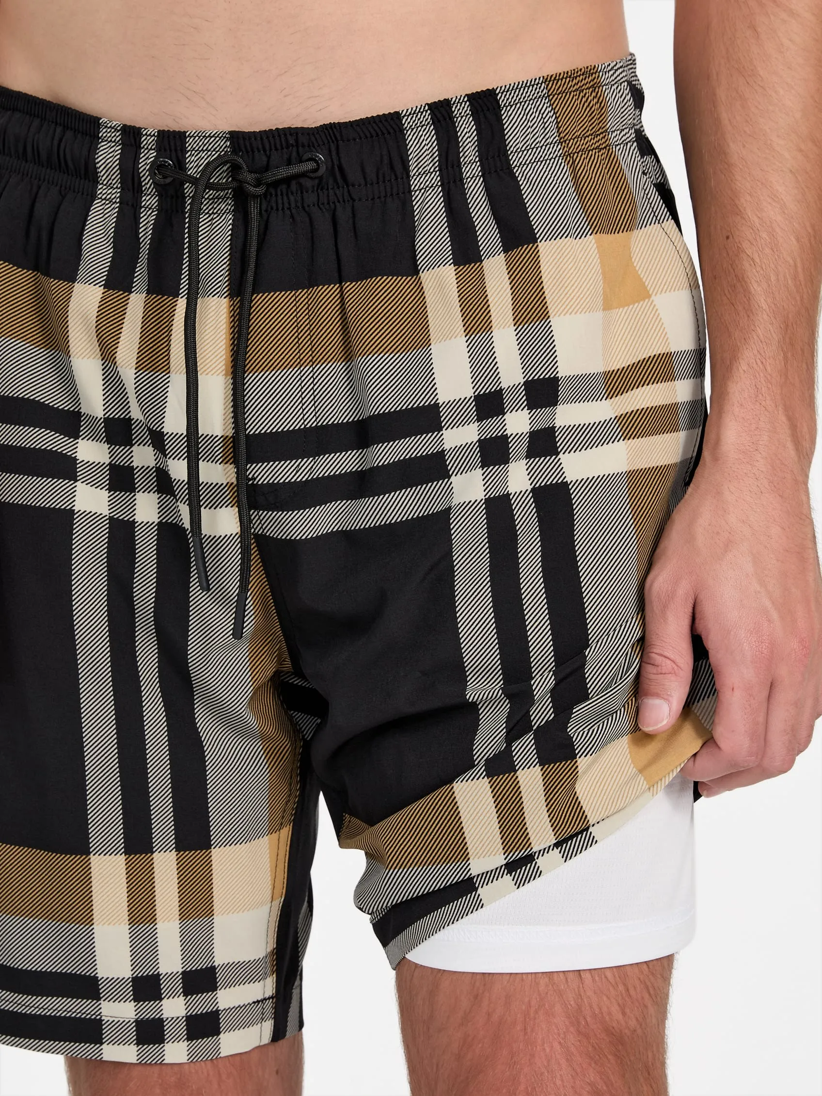 Hertz Plaid Swim Shorts