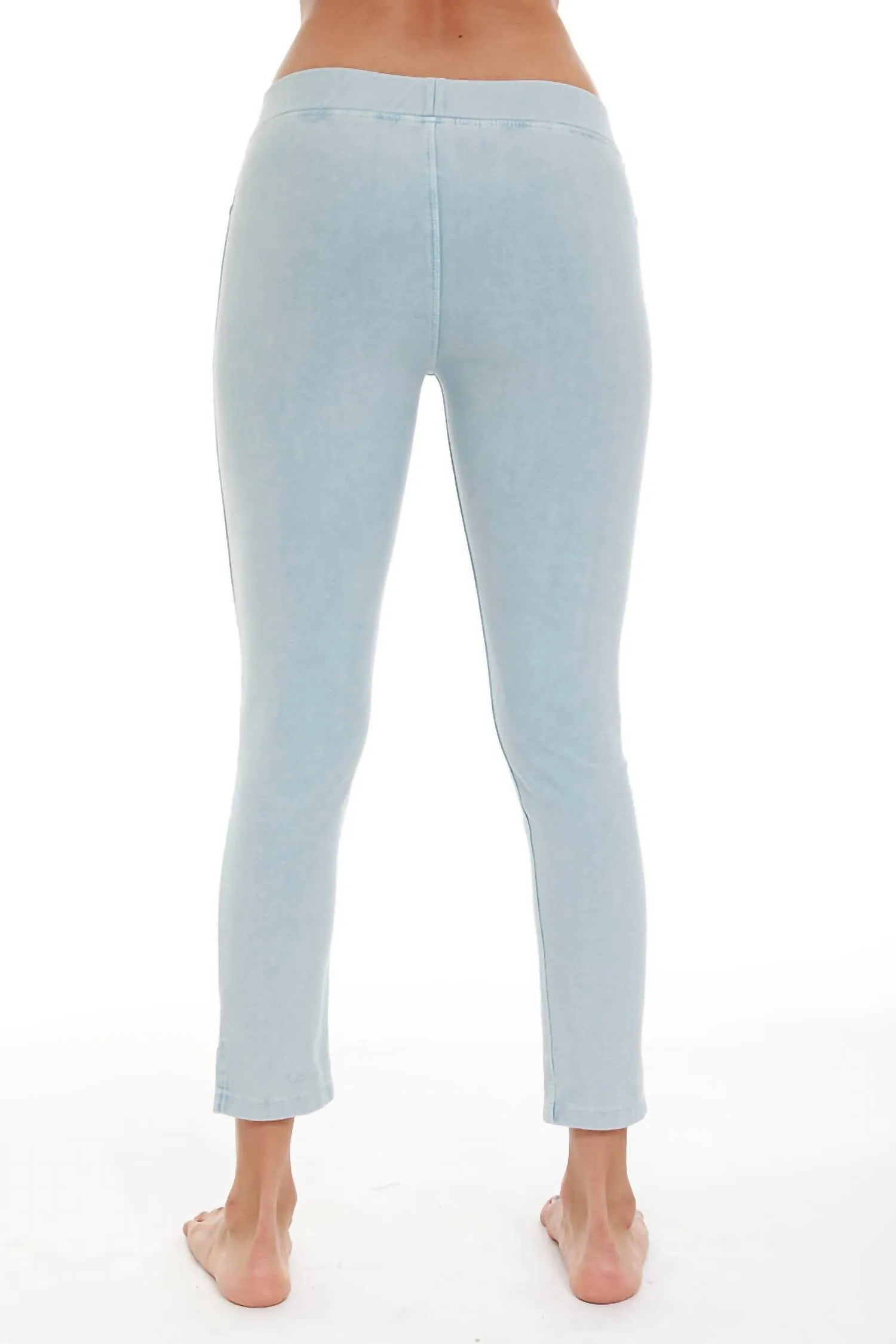 High Rise Capri In Lightblue
