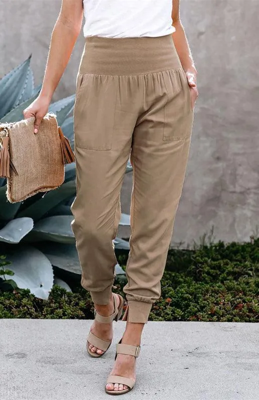 High Waist Band Women's Pants