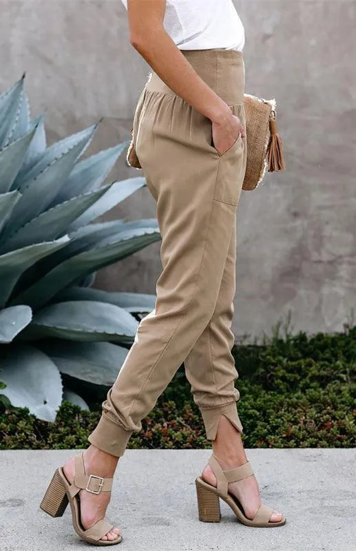High Waist Band Women's Pants