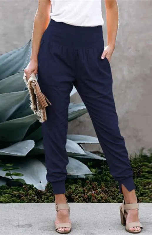 High Waist Band Women's Pants